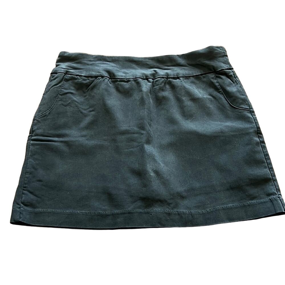 Eight Clovers Black Stretch Woven Skort with Pockets Woman Size 12 Casual Active